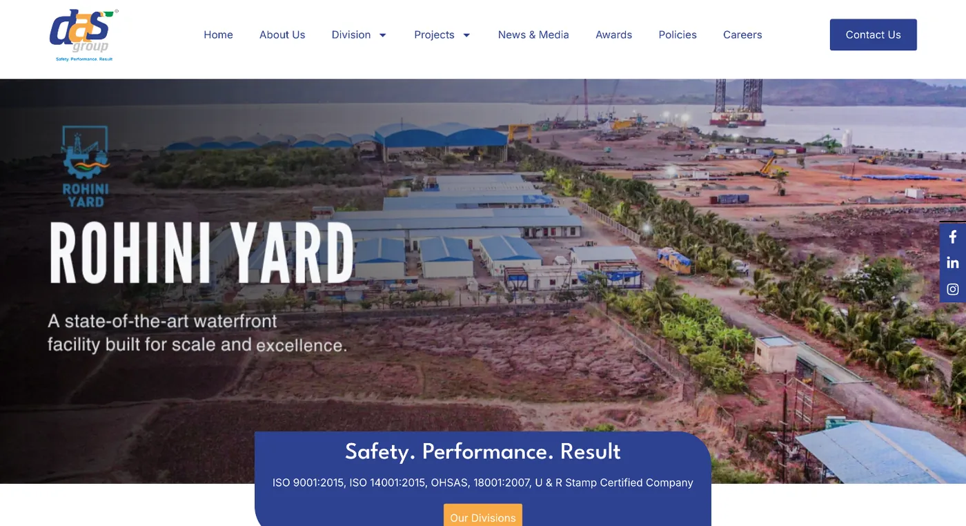 DAS Offshore website homepage