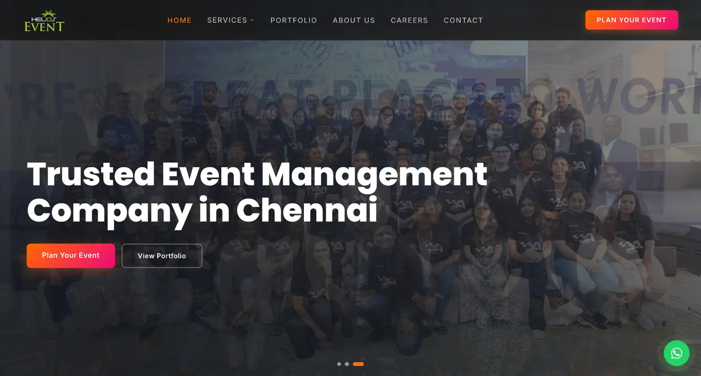 Helios Event Productions website