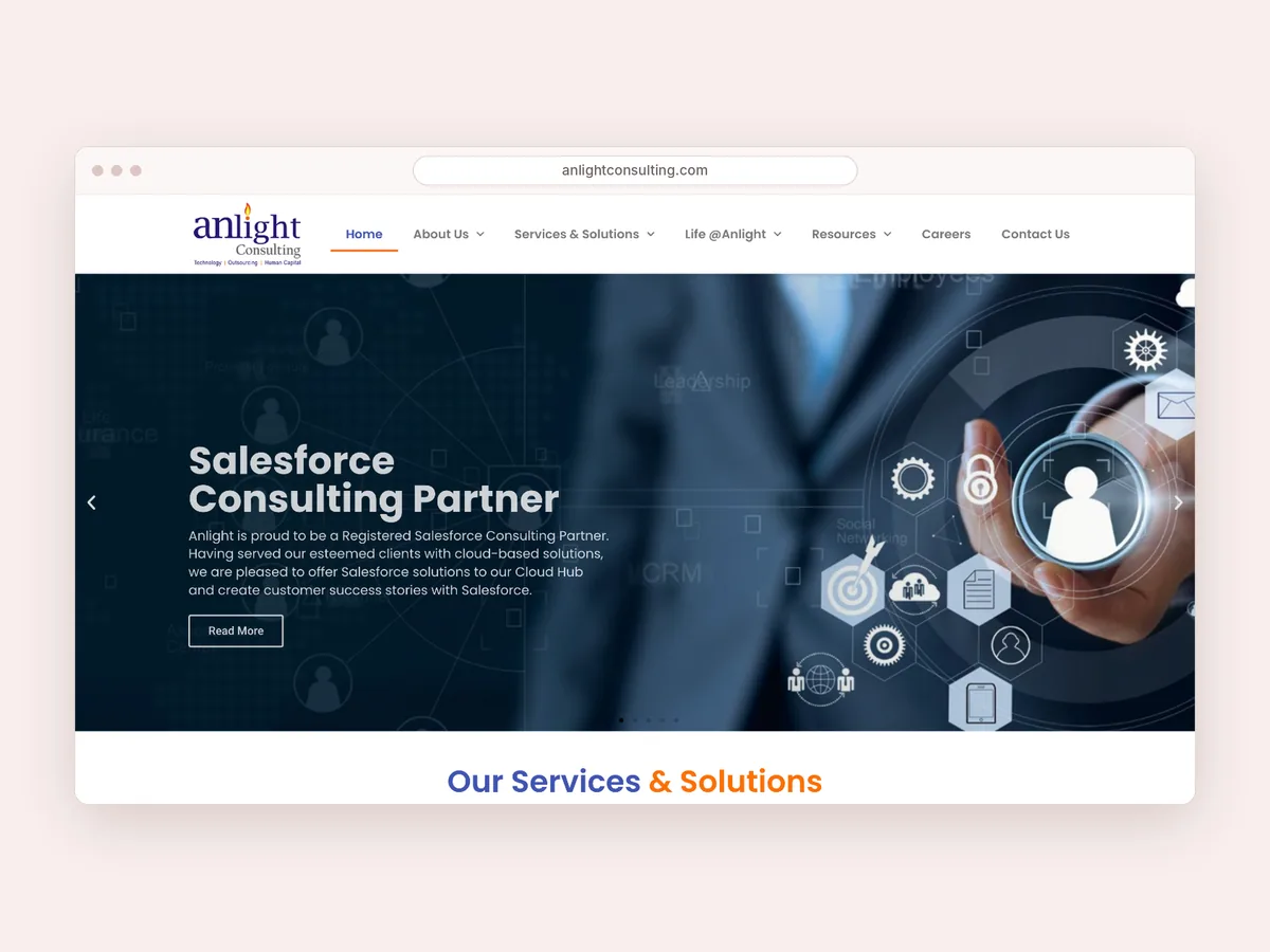 Anlight Consulting website homepage