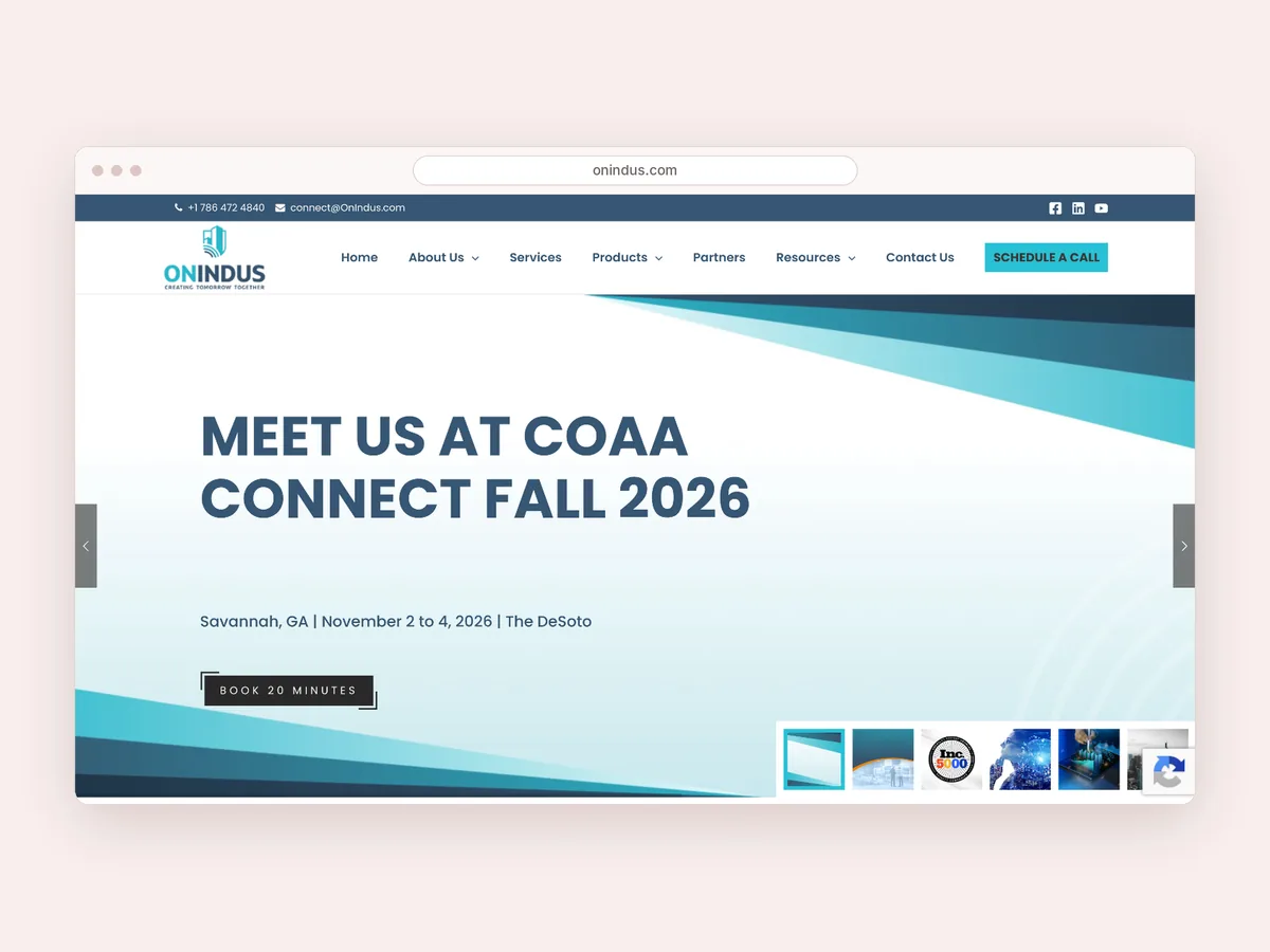 OnIndus website homepage