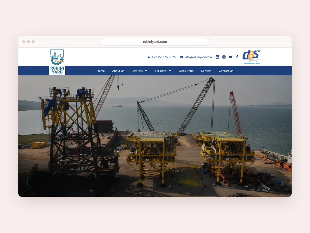 Rohini Yard website homepage